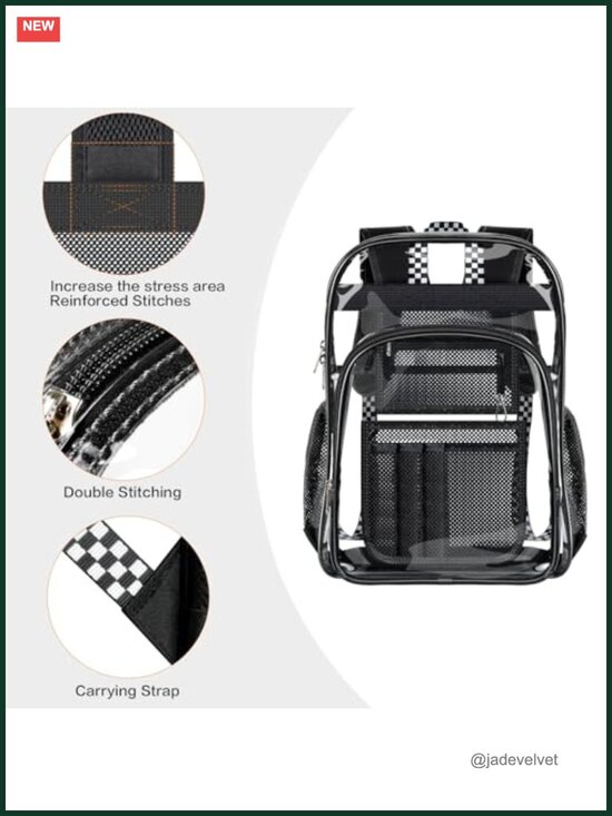 Clear Heavy Duty PVC Backpack with Laptop Compartment, School Work Travel main image 4
